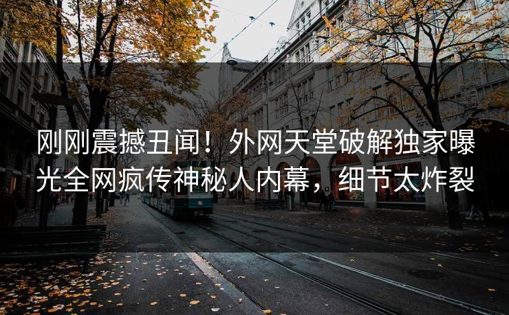 刚刚震撼丑闻！外网天堂破解独家曝光全网疯传神秘人内幕，细节太炸裂
