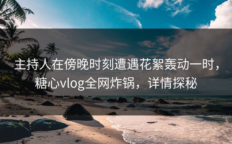 主持人在傍晚时刻遭遇花絮轰动一时，糖心vlog全网炸锅，详情探秘